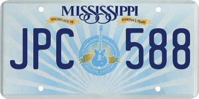MS license plate JPC588