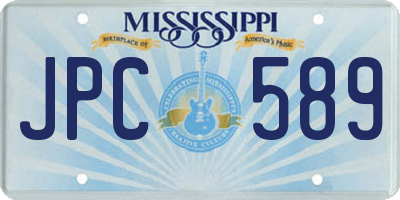 MS license plate JPC589