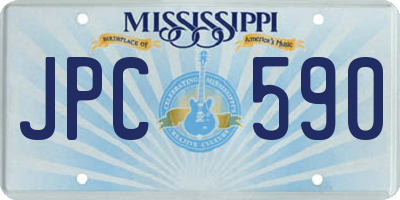 MS license plate JPC590