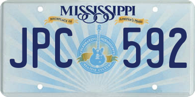 MS license plate JPC592