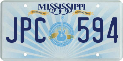 MS license plate JPC594