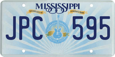MS license plate JPC595