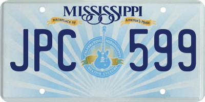 MS license plate JPC599