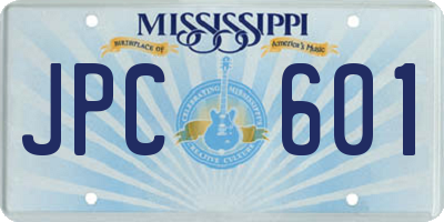 MS license plate JPC601