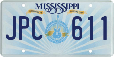 MS license plate JPC611