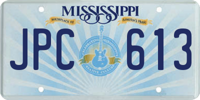 MS license plate JPC613