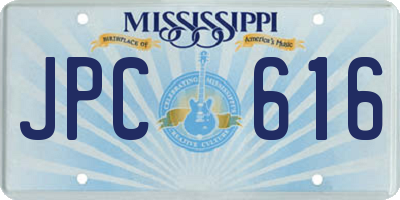 MS license plate JPC616