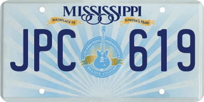 MS license plate JPC619