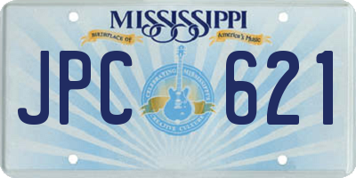 MS license plate JPC621