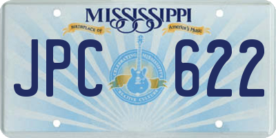 MS license plate JPC622