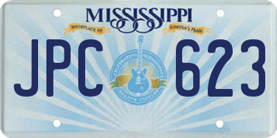 MS license plate JPC623