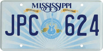 MS license plate JPC624