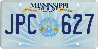 MS license plate JPC627