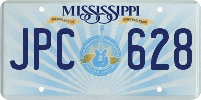 MS license plate JPC628
