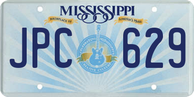 MS license plate JPC629