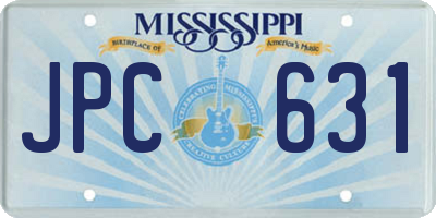 MS license plate JPC631