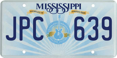 MS license plate JPC639