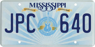 MS license plate JPC640