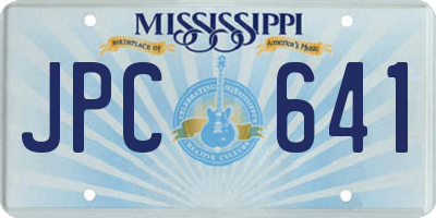 MS license plate JPC641