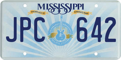 MS license plate JPC642