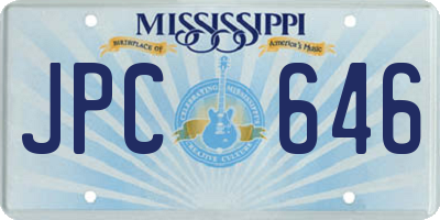 MS license plate JPC646