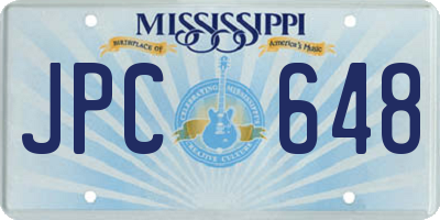 MS license plate JPC648