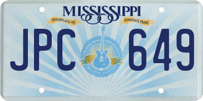 MS license plate JPC649