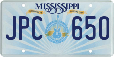 MS license plate JPC650