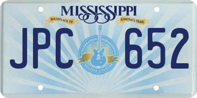 MS license plate JPC652