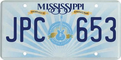 MS license plate JPC653