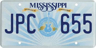 MS license plate JPC655