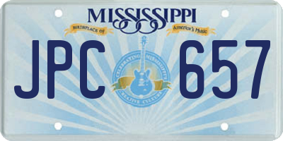 MS license plate JPC657