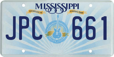MS license plate JPC661