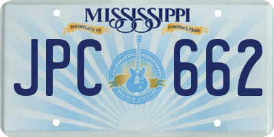 MS license plate JPC662