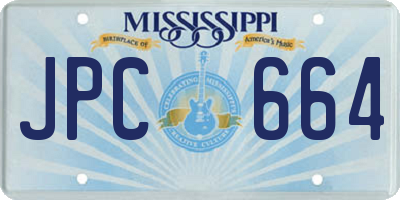 MS license plate JPC664