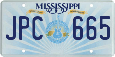 MS license plate JPC665