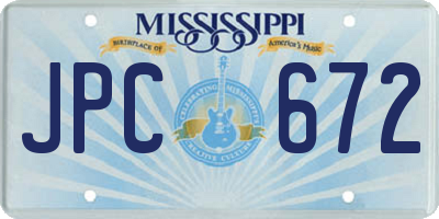 MS license plate JPC672