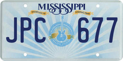 MS license plate JPC677