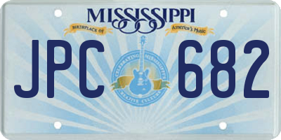 MS license plate JPC682