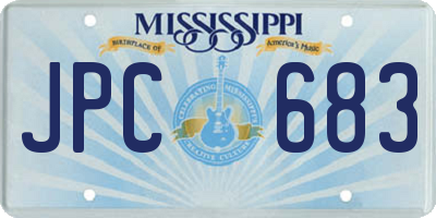 MS license plate JPC683