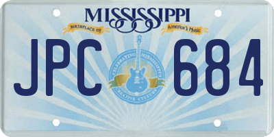 MS license plate JPC684