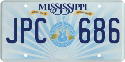 MS license plate JPC686