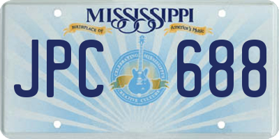 MS license plate JPC688