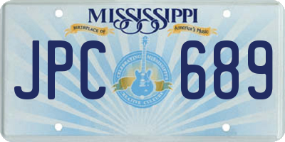 MS license plate JPC689