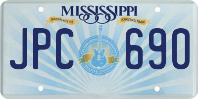 MS license plate JPC690