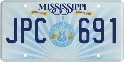 MS license plate JPC691