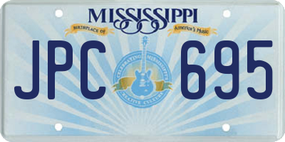 MS license plate JPC695