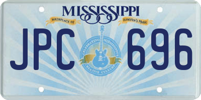 MS license plate JPC696