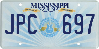 MS license plate JPC697