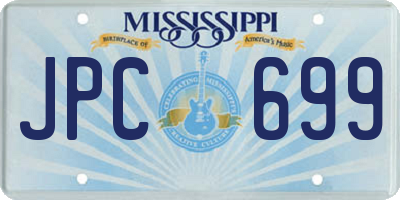 MS license plate JPC699